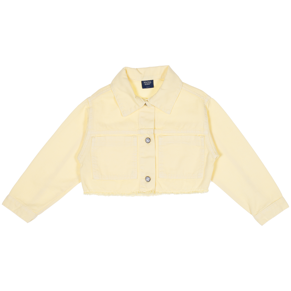Jaqueta Jeans Cropped Amarelo