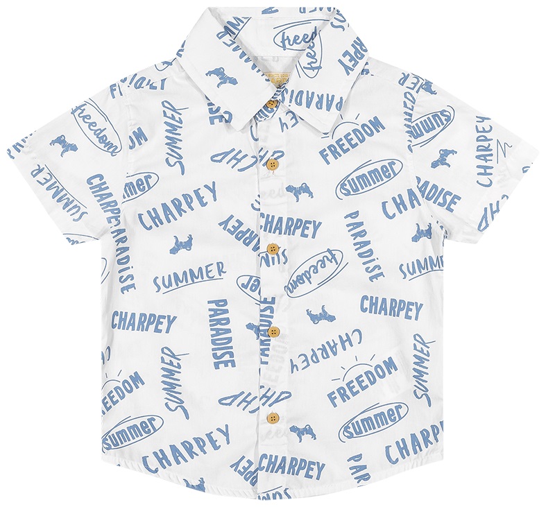 Camisa em Tricoline estampada - 26693