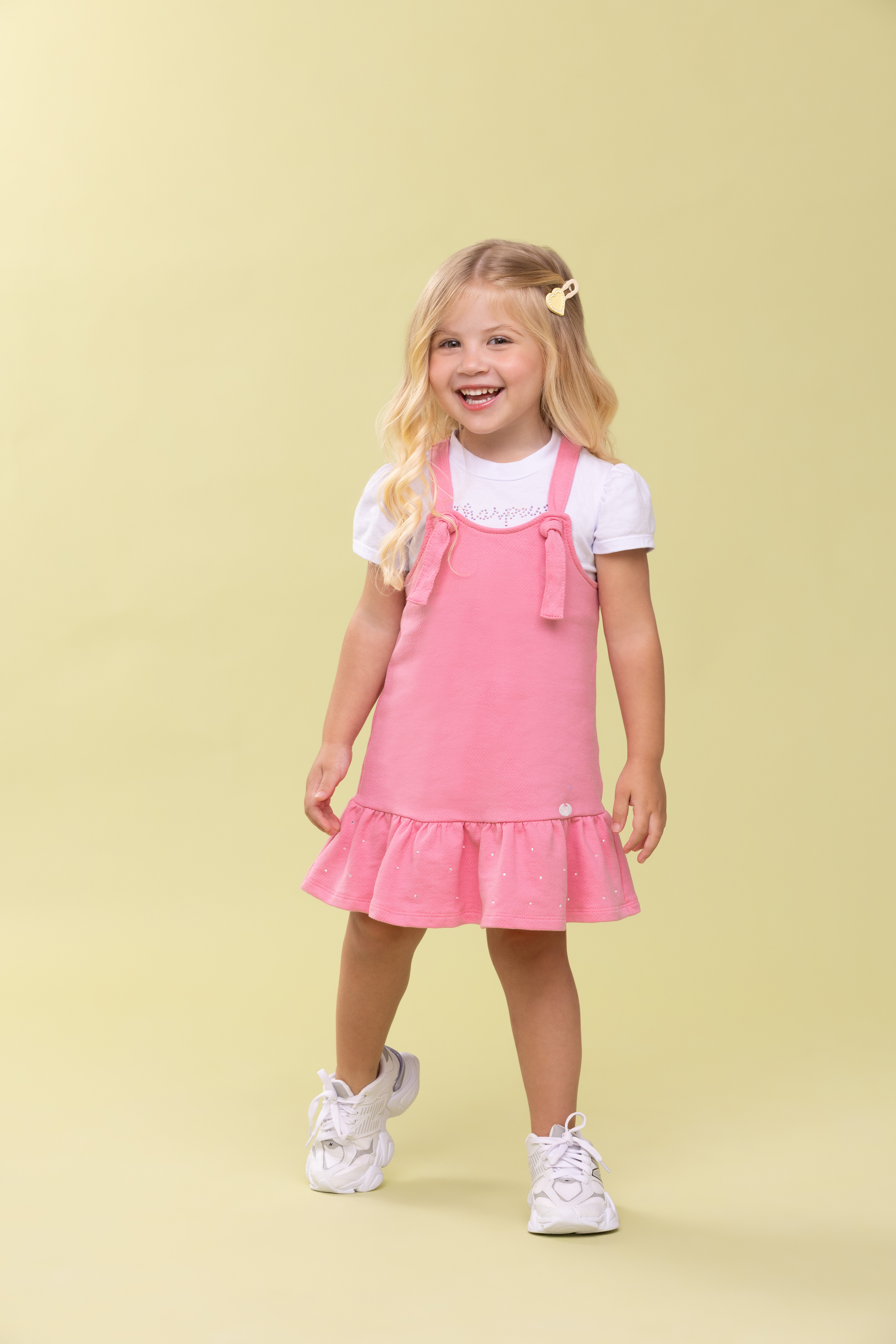 Conjunto Blusa e Salopete Rosa Charpey