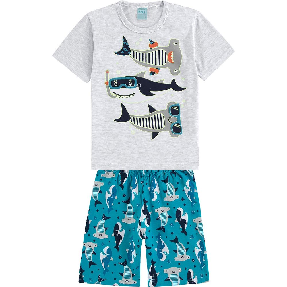 Pijama Masculino Mescla White